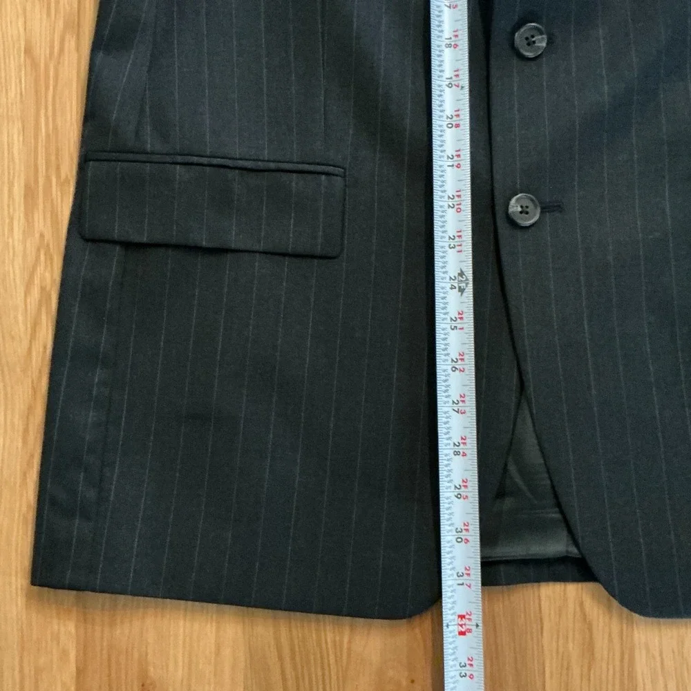 Ralph Ralph Lauren 42R Blue Pinstripe Wool Blazer‎ Jacket w Vest Made Canada